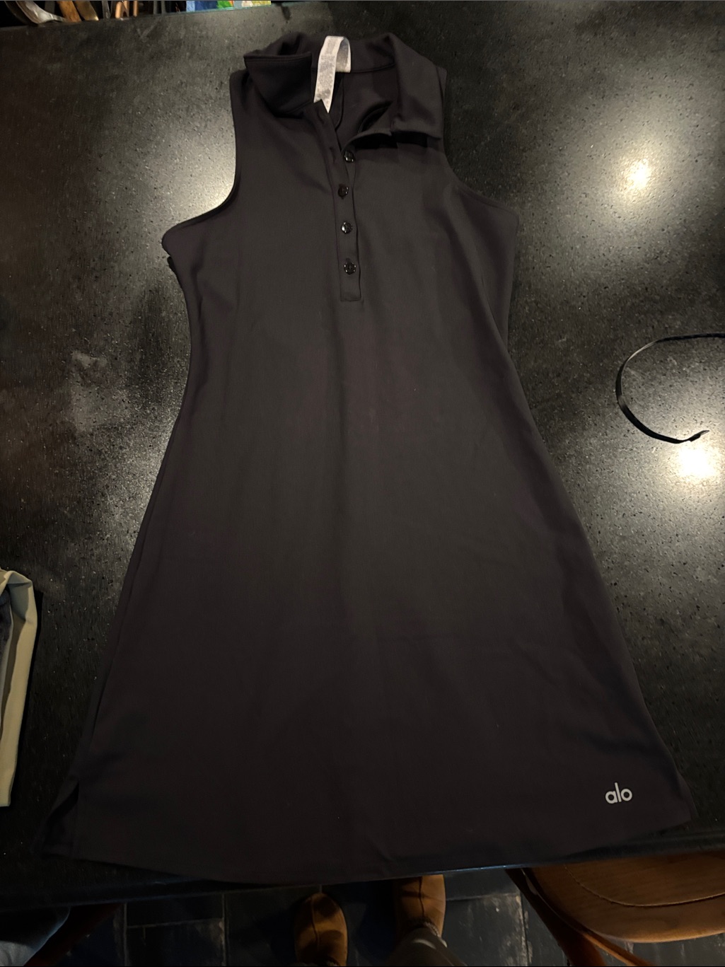 Alo Yoga Sleeveless Polo Dress In Black